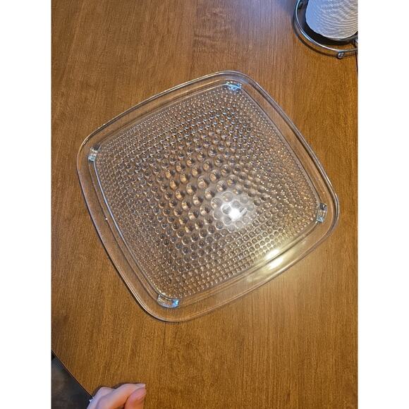 Bubble Glass Cake Square Plate 12x12 - Picture 4 of 4